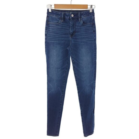 American Eagle Super Hi-Rise Jeggings 360 Next Level Stretch Womens Size 0 Long - Picture 1 of 11